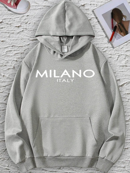 MILANO Italy Name Print Hoodie.