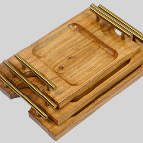 Wooden Serving Trays Set