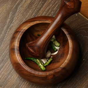 Wooden Pestle and Mortar