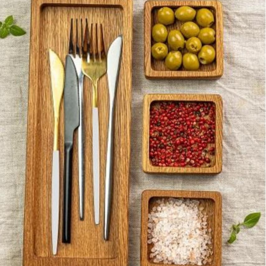 Wooden serving tray